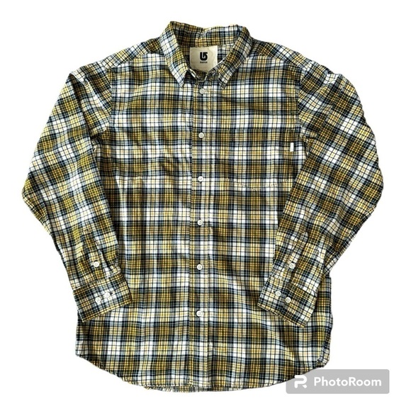 5/$25 Burton Dryride dark blue and yellow cotton blend shirt size small - Picture 1 of 7